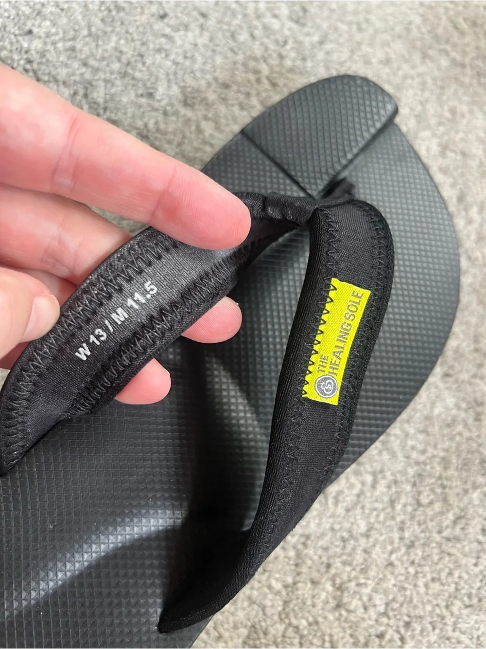 The Healing Sole Original Flip Flop Women's 13 Mens 11.5 Black Thong Sandals
